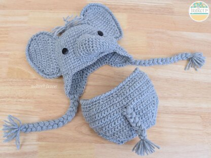 Josefina and Jeffery The Elephants Baby Hat and Diaper Cover