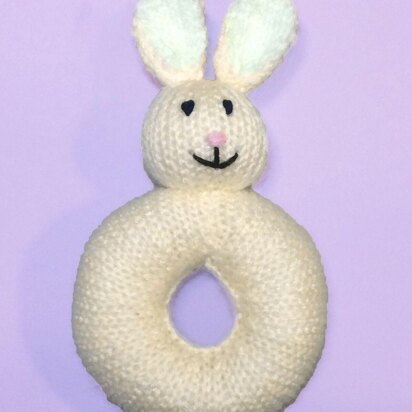 Rabbit Baby Rattle - knitting pattern