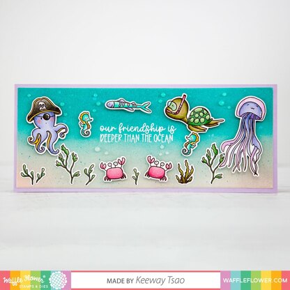 Waffle Flower Crafts Clear Stamps 4"X6" - Sea Birthday