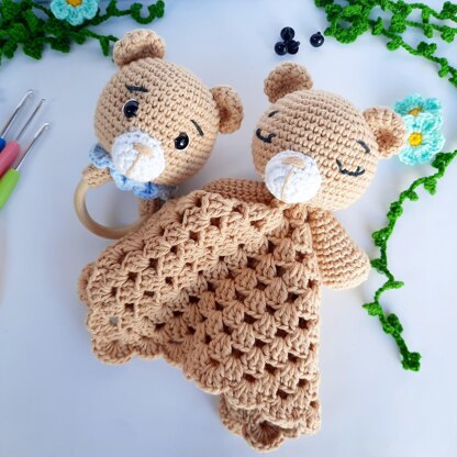 Rattle and Bear Blanket