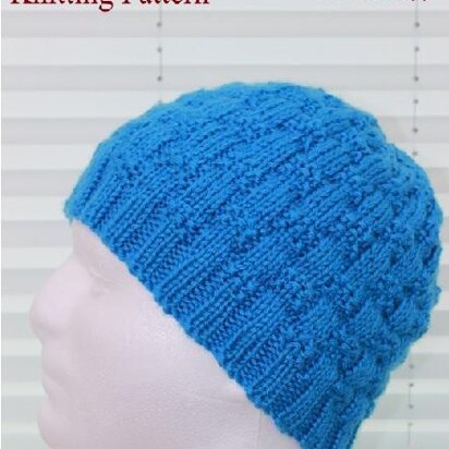 Knitting Pattern men's beanie hat UK & USA Terms #420