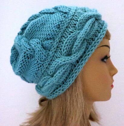 Tatyana Hat and Headband  with 3D Cables