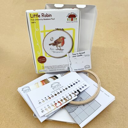 Bothy Threads Little Robin Cross Stitch Kit - 12cm circle