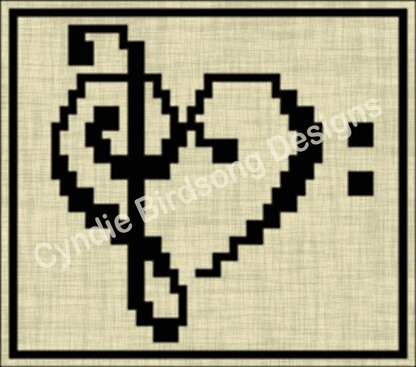 Musical Heart overlay mosaic square