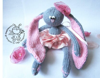 Bunny Peony doll knitted flat