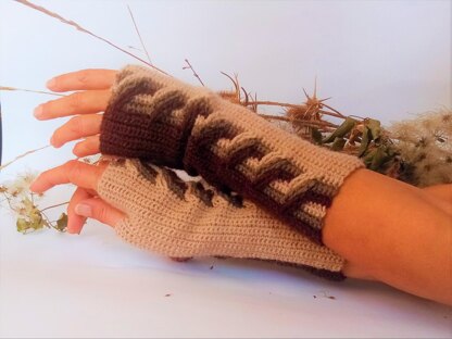 Fingerless Gloves.Crochet pattern