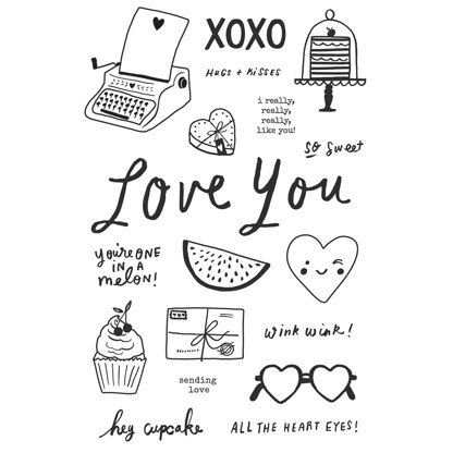 Simple Stories Happy Hearts - Stamps