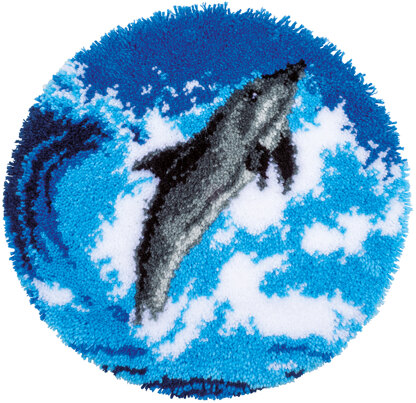 Vervaco Dolphin Rug Latch Hook Kit - 55cm