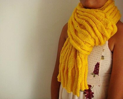 Yellow Textured Scarf