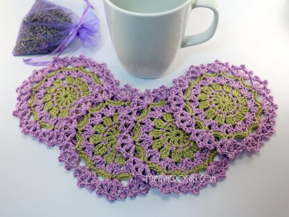 Lavender Crochet Coasters