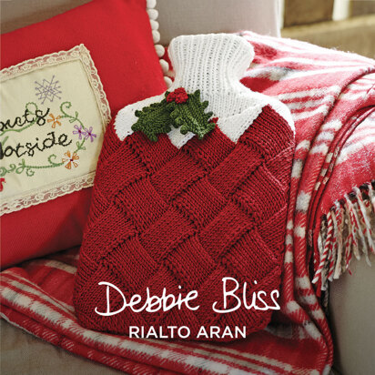 Entrelac Hot Water Bottle Cover -  Knitting Pattern for Christmas in Debbie Bliss Rialto Aran