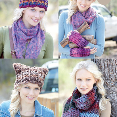 Hats, Scarf and Wristwarmers in Hayfield Colour Rich Chunky - 7293 - Downloadable PDF