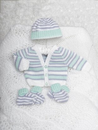 Premature Baby Cardi, hat, mitts and booties