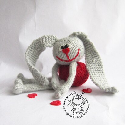 Rabbit valentines - knitting pattern
