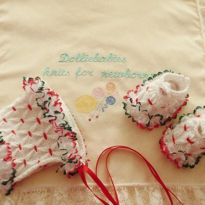 57. Smocked Bonnet & Shoes