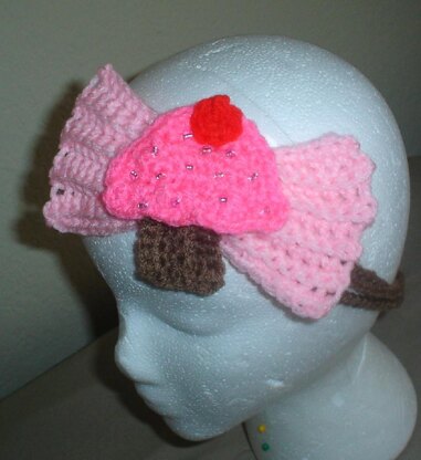 Cupcake Bow Headband