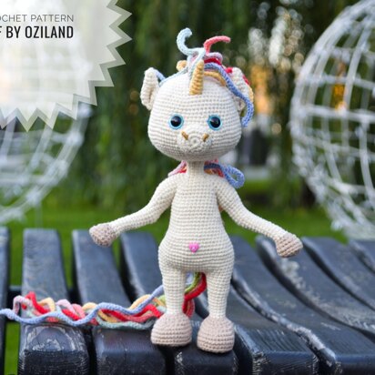 Crochet Pattern Amigurumi Rainbow the unicorn toy