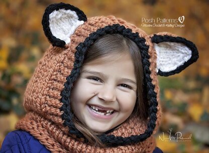 Fox Hooded Cowl Knitting Pattern 397