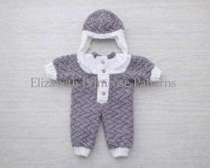 Zigzag Dolls Bodysuit and Hat Knitting Pattern P31 | Elizabeth Primrose Patterns