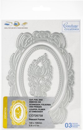 Artdeco Creations Couture Creations Esthetica Cut, Foil & Emboss Nesting Dies - Peacock Frames