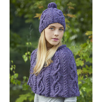 Derry Capelet and Hat in Tahki Yarns Donegal Tweed - Downloadable PDF