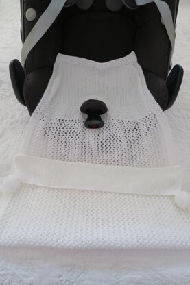 Libby Lace Newborn Baby Car Seat Blanket & Hat