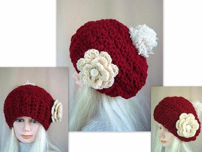 709 CHUNKY PEBBLE STITCH SLOUCHY HAT