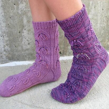 Beaded Peacock Socks