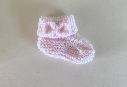 Luna Bow Baby Booties