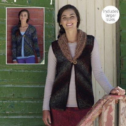 Waistcoat and Cardigan in Hayfield Illusion DK & Sirdar Touch - 7856