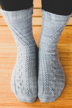 Peninsula Cabled Toe-Up Socks in SweetGeorgia Tough Love Sock - Downloadable PDF