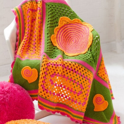 Teen Throw in Caron  Simply Soft Party and Simply Soft Brites - Downloadable PDF