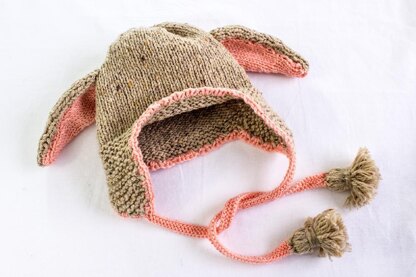 Floppy Ear Bunny Hat With Earflaps And Tassels