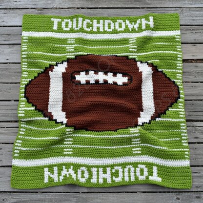 Football Baby Blanket SINGLE CROCHET Pattern