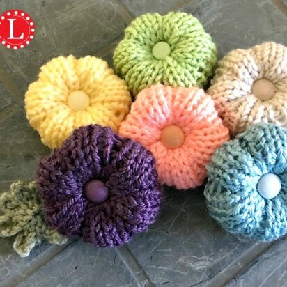 Loom Knitting Pattern Rib Stitch Flowers by Loomahat