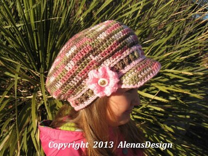 Newsboy Hat - Pink CAMO - Visor Slouchy Hat