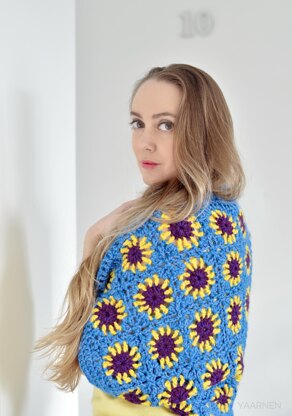 Atomic Sunflowers crochet cardigan