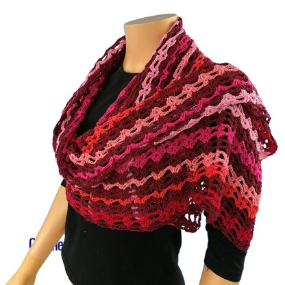 Lacy Double V-Stitch Rectangular Shawl