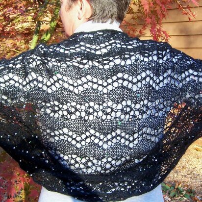 Sequined Spectacular shrug/shawl - knitting pattern