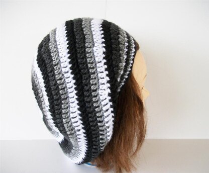 Ombre Spiral Crochet Slouch Hat