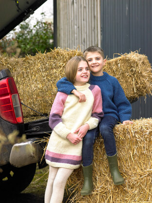 Dress & Sweater in James C. Brett Croftland Aran - Leaflet