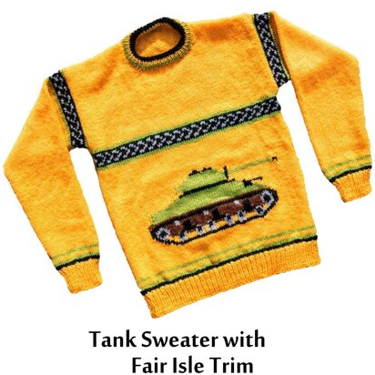 Tank sweater with fair-isle trim