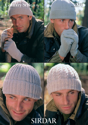 Hat and Gloves in Sirdar Country Style 4 Ply - 8311 - Downloadable PDF