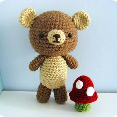 Little Amigurumi Bear and Mushroom Pattern Set