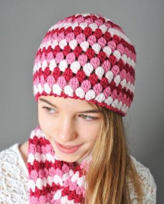 Mod Hat and Scarf Set (3 sizes: toddler, child, teen/adult)