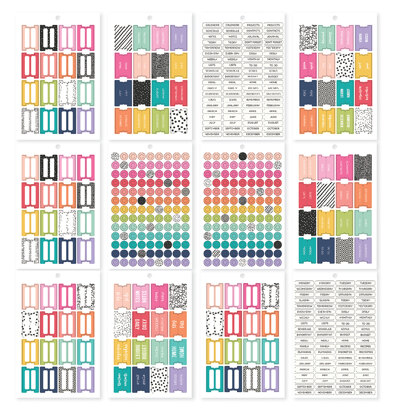 Carpe Diem A5 Planner Sticker Tablet - Tabs/Labels/Reinforcers, 522/Pkg