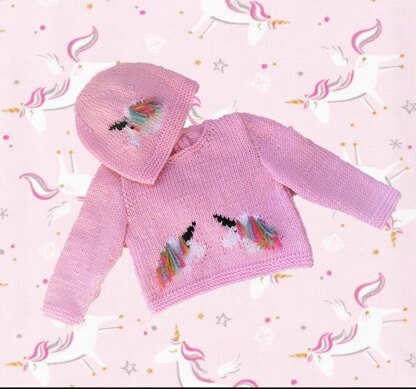 Baby Unicorn Sweater and Hat