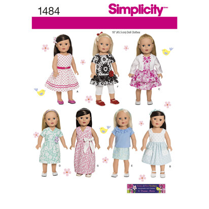 Simplicity 18in Doll Clothes 1484 - Paper Pattern, Size OS (ONE SIZE)