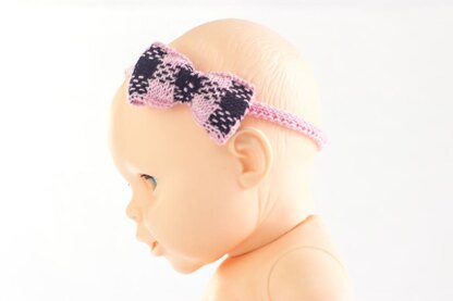 Girl Gingham Look Bow Headband