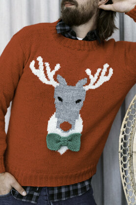 Men's Reindeer Sweater in Novita Nalle - Downloadable PDF